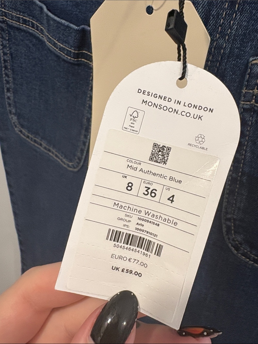 Monsoon Arlo Regular Cropped Jeans - Picture 9 of 11